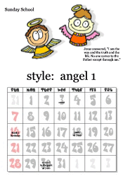 January angel calendar