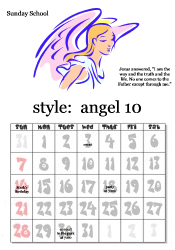 October angel calendar