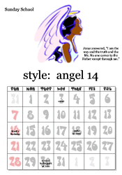 printable angel calendar