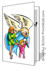 angel and baby, birthday card