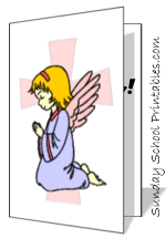 angel praying, printable card
