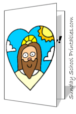Jesus, heart, printable card