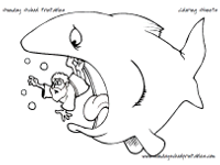 Sunday School Coloring Pages on Jonah And The Whale Coloring Page