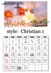 January Christian calendar