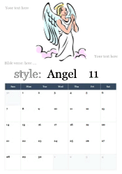 Angel in white robe praying on clouds