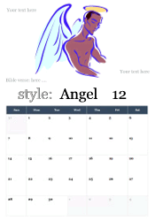 Male angel with halo bowing in prayer