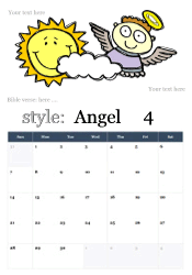 Cartoon angel flying with smiling sun