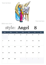 Angel watching child draw at an easel