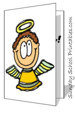cute boy angel, printable card