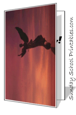 Angel silhouette at sunset