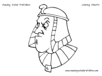 Pharaoh in Egyptian headdress - free printable coloring page