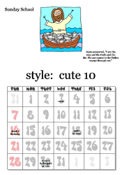 October Jesus calendar