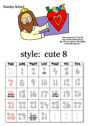 August Jesus calendar