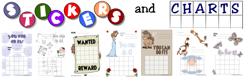 Stickers and Charts - free printable sticker sheets and reward charts